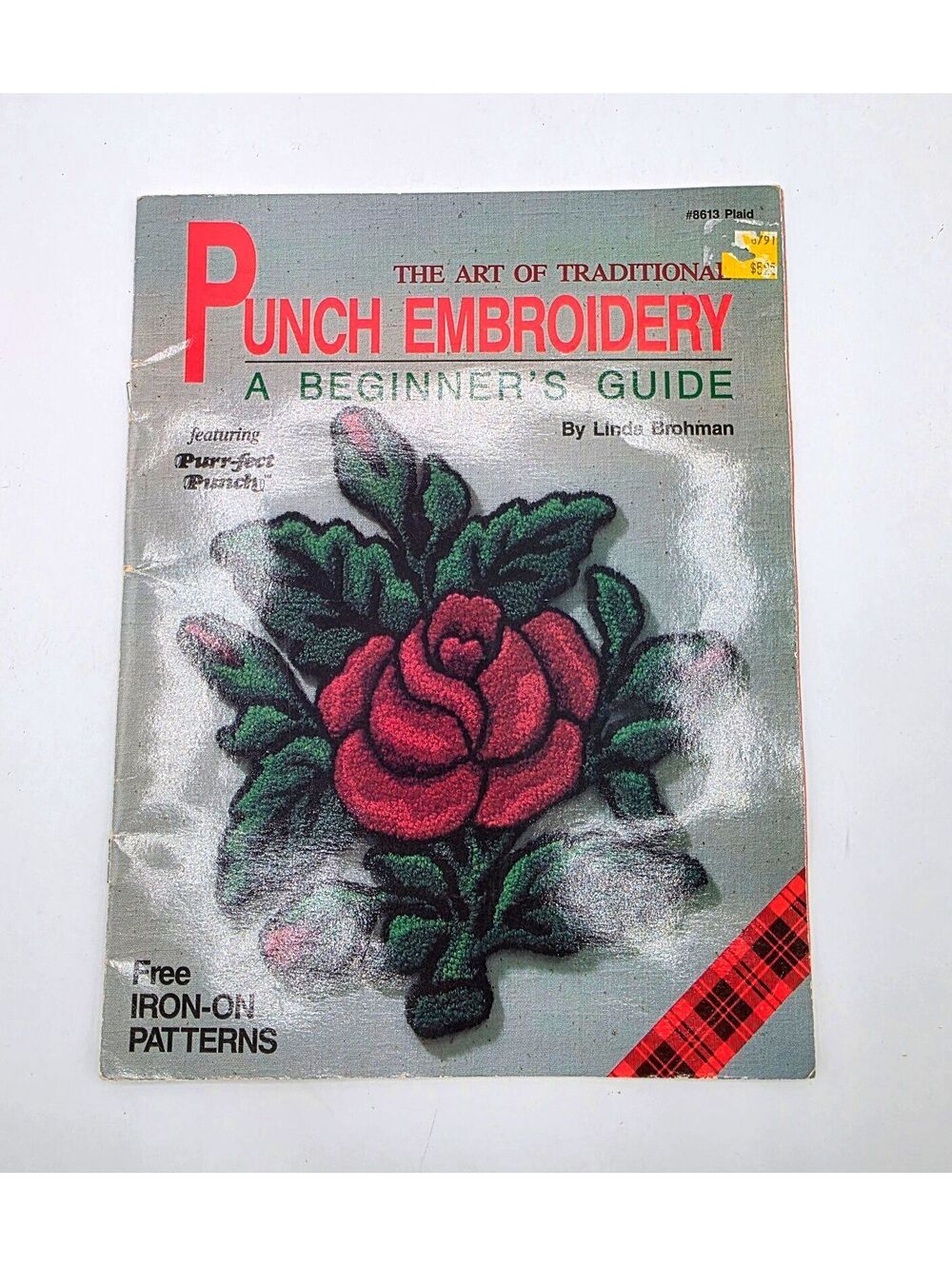 PUNCH EMBROIDERY Beginners Guide To Traditional by Linda Brohman Plaid #8613 VTG